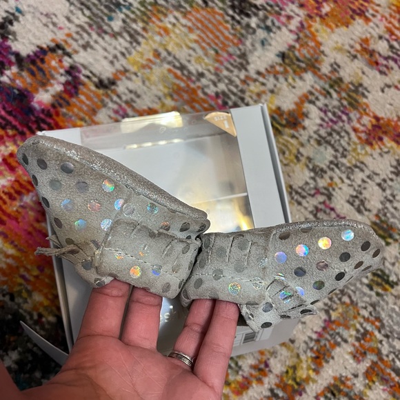 Freshly Picked Baby Moccasins - Rainbow Dots - Picture 3 of 9